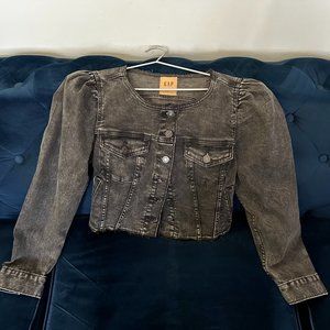 GAP Puff Sleeve Denim Jacket with Washwell